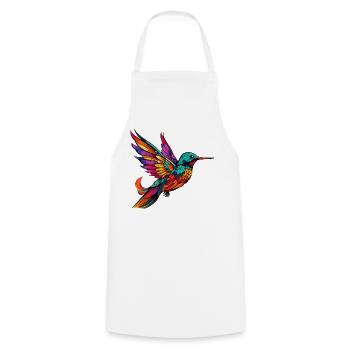 Bunter Kolibri Farbenglanz - Kochschürze - Weiß - Vorne - AI Model Male 185 dark (185cm)