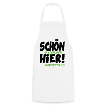 Schön einsam hier Rentner Sprüche Rentnerin Lustig - Kochschürze - Weiß - Vorne - AI Model Male 185 dark (185cm)