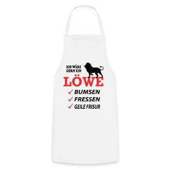 Löwe Geil Fressen Sprüche Lustig Geile Frisur - Kochschürze - Weiß - Vorne - AI Model Male 185 dark (185cm)