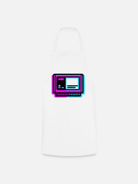 Retro Spielekassette Glitch Icon - Kochschürze - Weiß