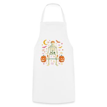  Skelett Kreuzheben Halloween Kürbis Gewichte - Kochschürze - Weiß - Vorne - AI Model Male 185 dark (185cm)