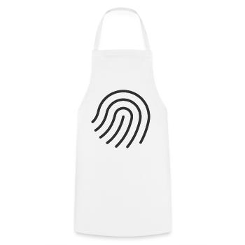 Fingerabdruck-Authentifizierungszeilen-Symbol - Kochschürze - Weiß - Vorne - AI Model Male 185 dark (185cm)