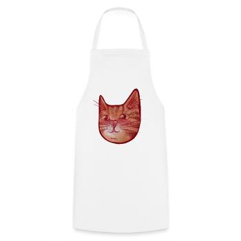 Karmesinrotes Katzen-Aquarellgesicht - Kochschürze - Weiß - Vorne - AI Model Male 185 dark (185cm)