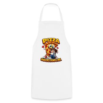 Lustige Pizza versteht mich - Kochschürze - Weiß - Vorne - AI Model Male 185 dark (185cm)