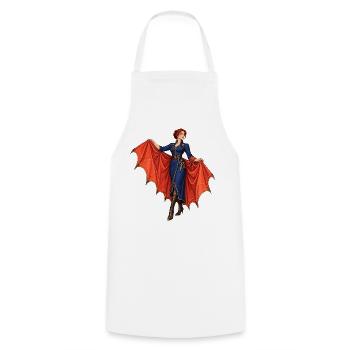 Vampir-Diva mit roten Flügeln - Kochschürze - Weiß - Vorne - AI Model Male 185 dark (185cm)