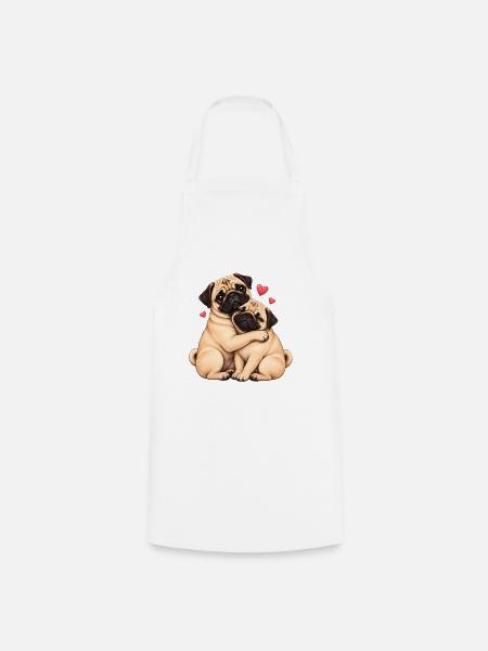 Mops Hund süßer Mops niedlicher Mops - Kochschürze - Weiß