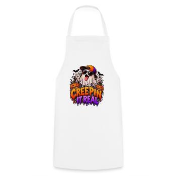 Creep It Real Halloween Ghost - Kochschürze - Weiß - Vorne - AI Model Male 185 dark (185cm)