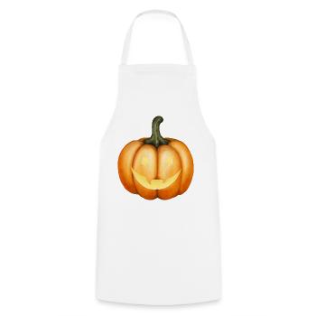 Halloween Kürbis Illustration - Kochschürze - Weiß - Vorne - AI Model Male 185 dark (185cm)