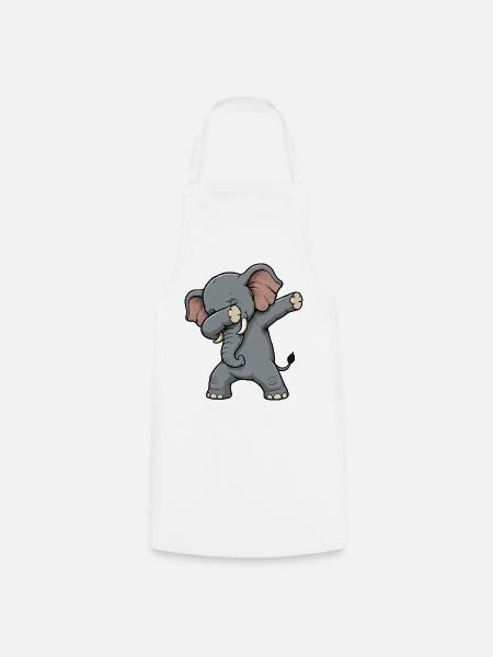 Dab-Elefant Cartoon - Kochschürze - Weiß