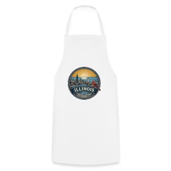 Illinois Chicago Skyline Vintage-Reisegeschenk - Kochschürze - Weiß - Vorne - AI Model Male 185 dark (185cm)