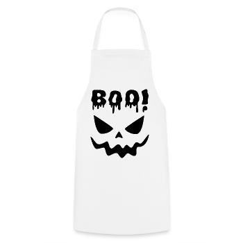 Tropfender Boo Halloween-Kürbis - Kochschürze - Weiß - Vorne - AI Model Male 185 dark (185cm)