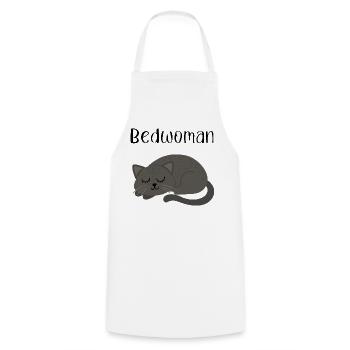 Katzen Nachthemd Schlafanzug Pyjama Bedwoman - Kochschürze - Weiß - Vorne - AI Model Male 185 dark (185cm)