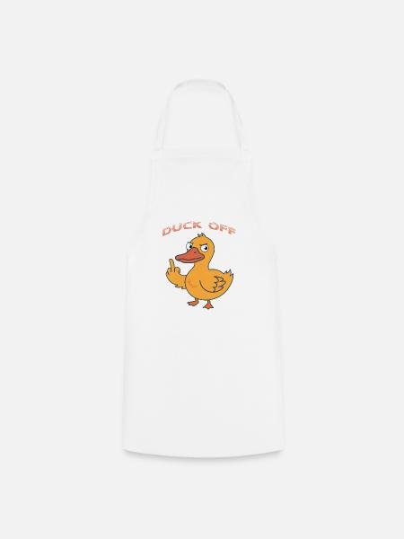 Duck Off Cartoon Duck - Kochschürze - Weiß