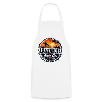 Lanzarote Surf Co. - Kanaren - Spanien - Surfing - Kochschürze - Weiß - Vorne - AI Model Male 185 dark (185cm)