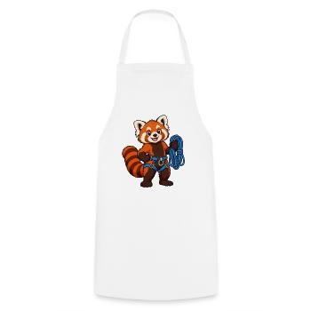 Klettern des Roten Pandas mit Seil - Kochschürze - Weiß - Vorne - AI Model Male 185 dark (185cm)
