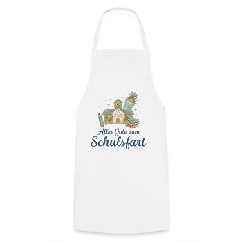 Schulstart Glücksillustration - Kochschürze - Weiß - Vorne - AI Model Male 185 dark (185cm)