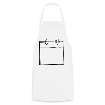 Kalenderblatt handgezeichnet - Kochschürze - Weiß - Vorne - AI Model Male 185 dark (185cm)