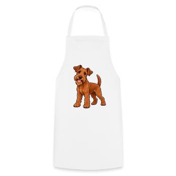 Irish Terrier Kawaii Style – Süßer Terrier - Kochschürze - Weiß - Vorne - AI Model Male 185 dark (185cm)
