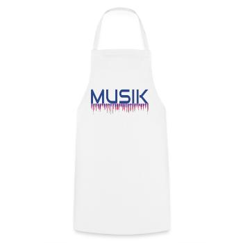 Musik Drip Neon Logo - Kochschürze - Weiß - Vorne - AI Model Male 185 dark (185cm)