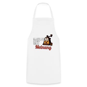 Hobby-Barista Geschenk für die erste Brühstation - Kochschürze - Weiß - Vorne - AI Model Male 185 dark (185cm)