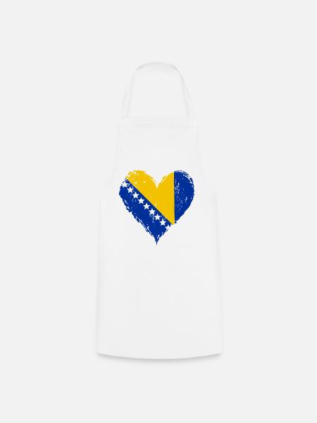 Bosnien Herzflagge Grunge - Kochschürze - Weiß