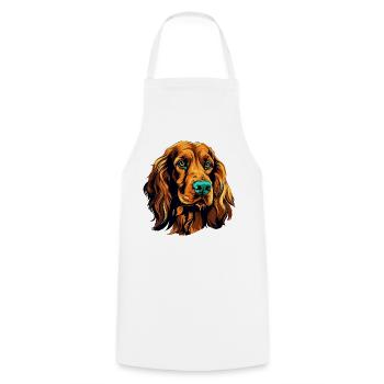 Farbiges Hundeporträt Spaniel - Kochschürze - Weiß - Vorne - AI Model Male 185 dark (185cm)