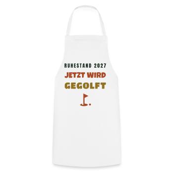 Ruhestand 2027 jetzt wird gegolft Golfer - Kochschürze - Weiß - Vorne - AI Model Male 185 dark (185cm)