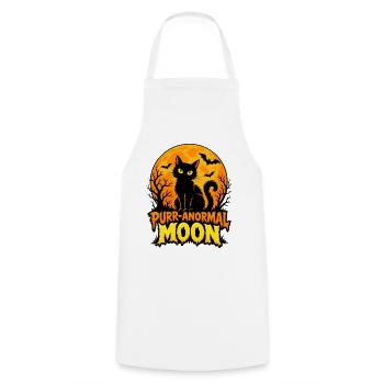 PurrAnormal Moon Katzen-Design - Kochschürze - Weiß - Vorne - AI Model Male 185 dark (185cm)