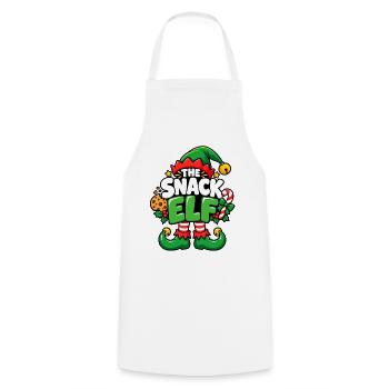 Snack Elf Weihnachtself - Kochschürze - Weiß - Vorne - AI Model Male 185 dark (185cm)
