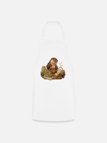 Otter mischt Kräutertee - Kochschürze - Weiß