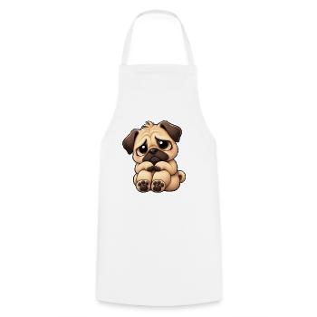 Süßer trauriger Mops Cartoon Einsamkeit Freundscha - Kochschürze - Weiß - Vorne - AI Model Male 185 dark (185cm)