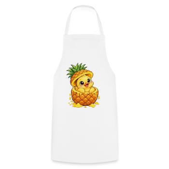 Süße Cartoon Ente mit Ananas Tropisch - Kochschürze - Weiß - Vorne - AI Model Male 185 dark (185cm)