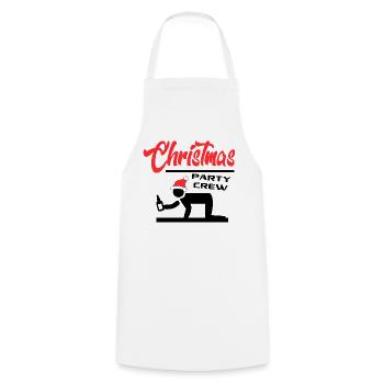 Weihnachten Christmas Party Crew Bier Saufen - Kochschürze - Weiß - Vorne - AI Model Male 185 dark (185cm)