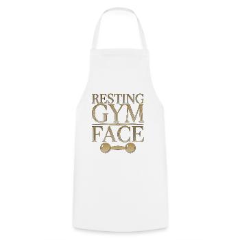 Personal Trainer Resting Gym Face Fitness Mentor - Kochschürze - Weiß - Vorne - AI Model Male 185 dark (185cm)