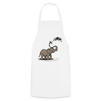 Dreck Schwingender Cartoon Elefant Spaß - Kochschürze - Weiß - Vorne - AI Model Male 185 dark (185cm)