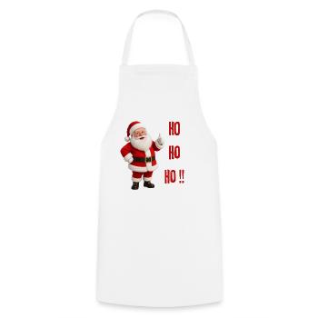 Weihnachtsmann Ho Ho Ho Fest - Kochschürze - Weiß - Vorne - AI Model Male 185 dark (185cm)