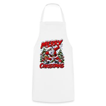 Weihnachtsmann Nikolaus Santa Claus Dabbing  - Kochschürze - Weiß - Vorne - AI Model Male 185 dark (185cm)