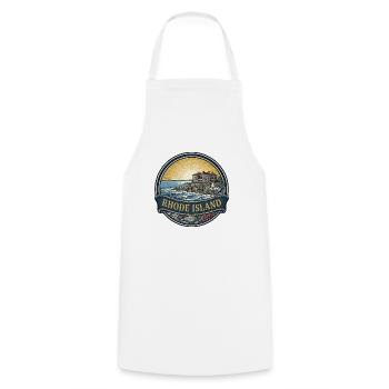 Rhode Island Newport Ocean Retro Reisegeschenk - Kochschürze - Weiß - Vorne - AI Model Male 185 dark (185cm)