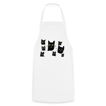 Mitternachts-Katzenaugen-Muster - Kochschürze - Weiß - Vorne - AI Model Male 185 dark (185cm)
