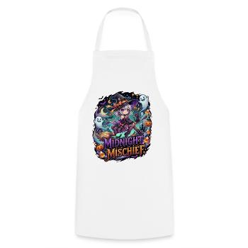 Süße Anime-Hexe auf Halloween-Besen - Kochschürze - Weiß - Vorne - AI Model Male 185 dark (185cm)
