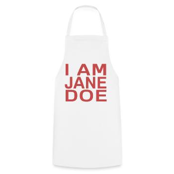 Ich bin Jane Doe - Kochschürze - Weiß - Vorne - AI Model Male 185 dark (185cm)