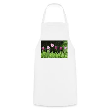 Tulpen im Frühling - Kochschürze - Weiß - Vorne - AI Model Male 185 dark (185cm)