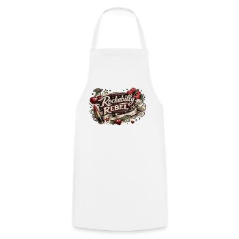 Rockabilly Rebel Tattoo Style - Kochschürze - Weiß - Vorne - AI Model Male 185 dark (185cm)