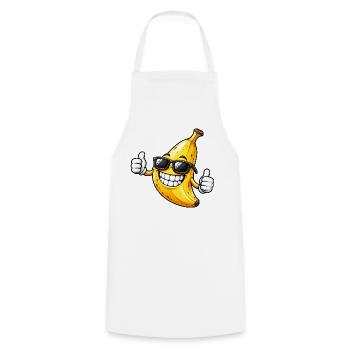 Banane mit Sonnenbrille Lustiger Sommer Spaß - Kochschürze - Weiß - Vorne - AI Model Male 185 dark (185cm)
