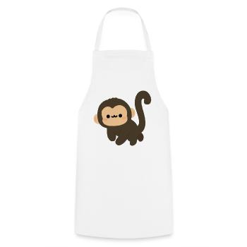 Spider Monkey Cartoon Charm - Kochschürze - Weiß - Vorne - AI Model Male 185 dark (185cm)