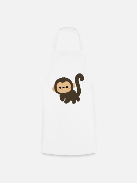 Spider Monkey Cartoon Charm - Kochschürze - Weiß