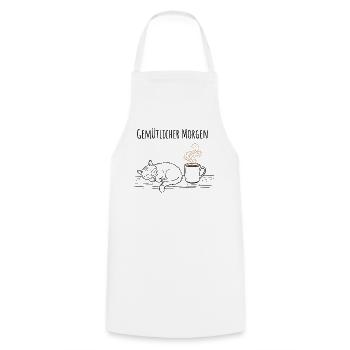 Gemütlicher Morgen Schlafende Katze Kaffee Shirt - Kochschürze - Weiß - Vorne - AI Model Male 185 dark (185cm)