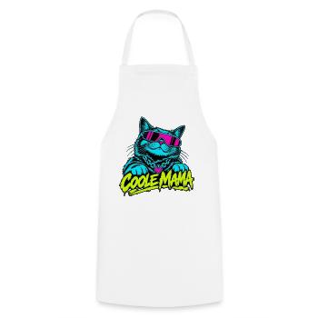Coole Mama Katze Neon-Grafik - Kochschürze - Weiß - Vorne - AI Model Male 185 dark (185cm)