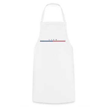 Lyon - Frankreich - France - Balken - Tricolore - Kochschürze - Weiß - Vorne - AI Model Male 185 dark (185cm)