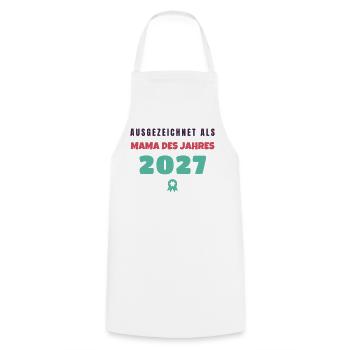 Mama des Jahres 2027 Auszeichnung Muttertag - Kochschürze - Weiß - Vorne - AI Model Male 185 dark (185cm)